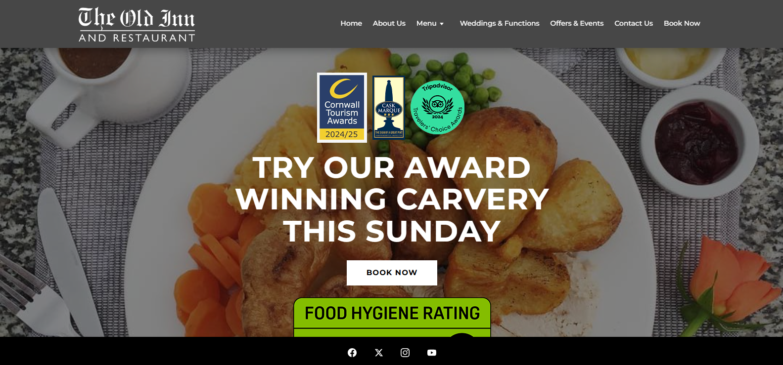 The Old Inn & Restaurant — Custom Pub & Restaurant Website with Admin CMS
